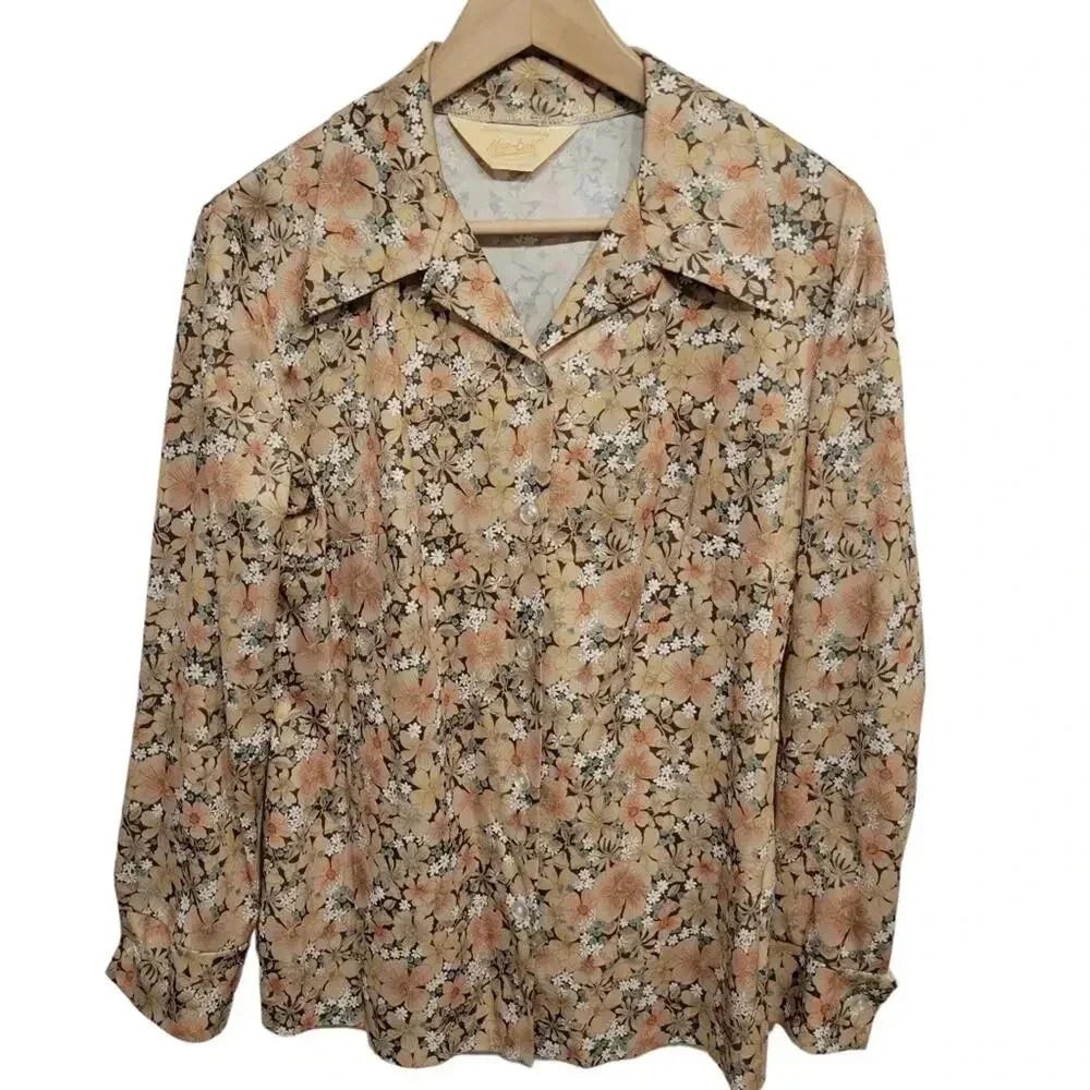 Vintage Mar-Lek 1970s Floral Daisy Cottagecore Shirt